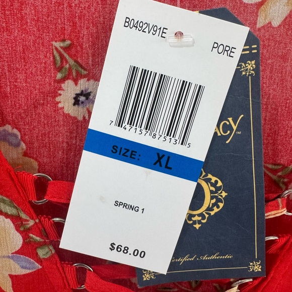 Democracy Red Floral Blouse - Picture 5 of 5